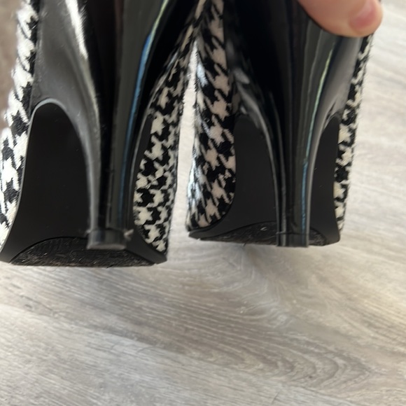 Rampage retro vintage style houndstooth peep toe heels size 9.5 - Picture 7 of 8